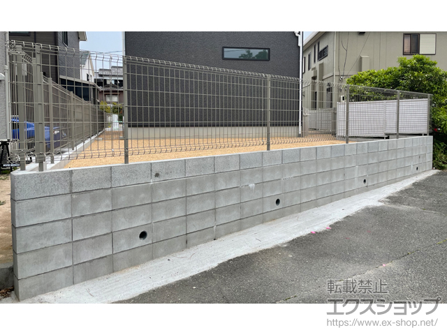 山口県下関市ののフェンス・柵 イーネットフェンス 3F型 自由柱施工 施工例
