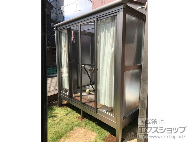 千葉県船橋市ののテラス囲い・サンルーム サニージュ F型 床納まり ランマ無 積雪〜20cm対応＋換気扇 施工例