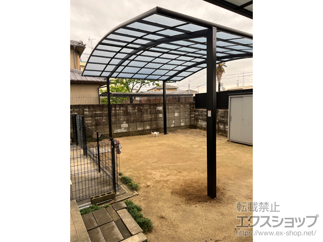 大阪府八尾市ののカーポート ネスカR (ラウンドスタイル) ワイド 積雪〜20cm対応 施工例