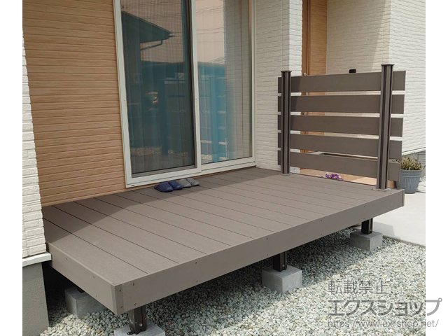 山形県天童市ののウッドデッキ 樹ら楽ステージ+ボードラインフェンス ベース仕様 施工例