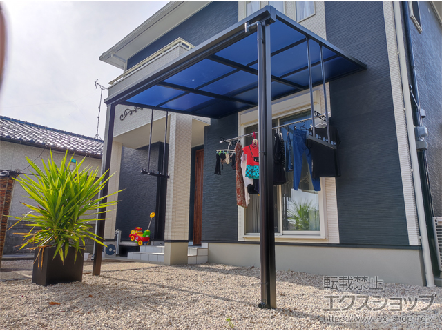 福岡県筑後市ののテラス屋根 ソラリア F型 テラスタイプ 単体 積雪〜20cm対応 施工例