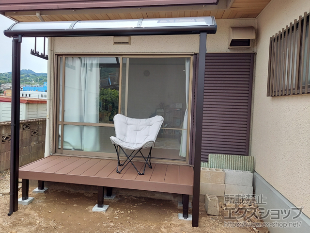 奈良県生駒郡平群町ののテラス屋根 プレシオステラスII R型 テラスタイプ 単体 積雪〜20cm対応 施工例