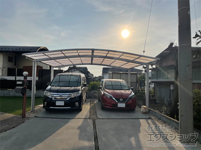 埼玉県熊谷市ののカーポート ネスカR (ラウンドスタイル) ワイド 積雪〜20cm対応 施工例