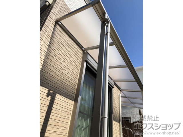 大阪府堺市ののバルコニー・ベランダ屋根、テラス屋根、カーポート プレシオステラスII F型 テラスタイプ 単体 積雪〜20cm対応＜外観左側＞ 施工例