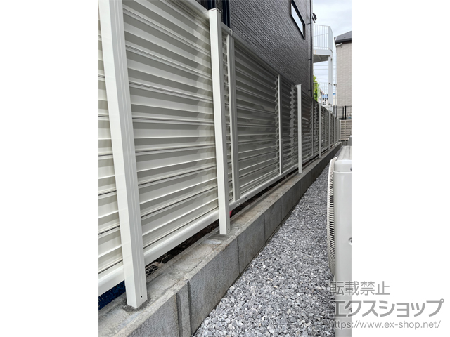 東京都大田区ののフェンス・柵 ミエーネフェンス 目隠しルーバータイプ　自由柱施工 施工例
