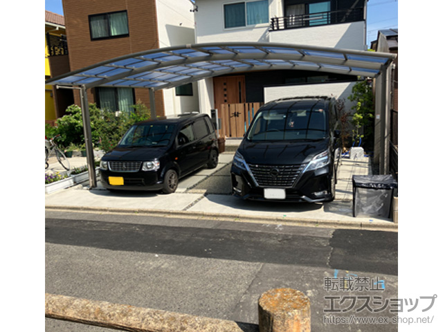 愛知県名古屋市ののカーポート ネスカR (ラウンドスタイル) ワイド 積雪〜20cm対応 施工例