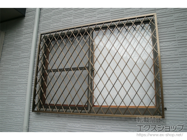 広島県呉市のの面格子・窓格子、窓シャッター アルミ面格子 ヒシクロス 施工例