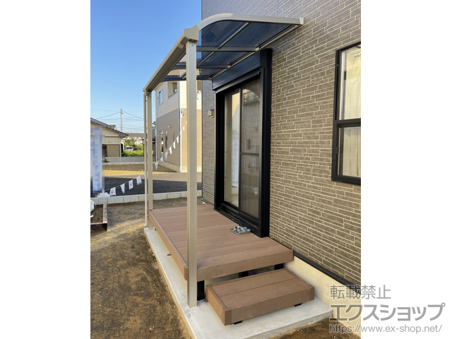 茨城県神栖市ののウッドデッキ リウッドデッキ 200+独立式 リウッド ステップ2型 施工例