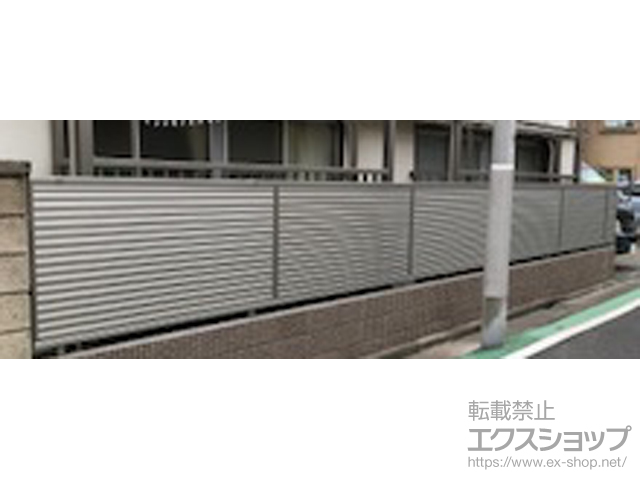東京都葛飾区ののフェンス・柵 ミエーネフェンス 目隠しルーバータイプ 自由柱施工 施工例