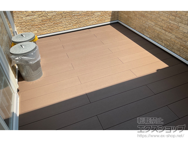 岡山県岡山市ののウッドデッキ バルコニー用 リウッドデッキ200 施工例