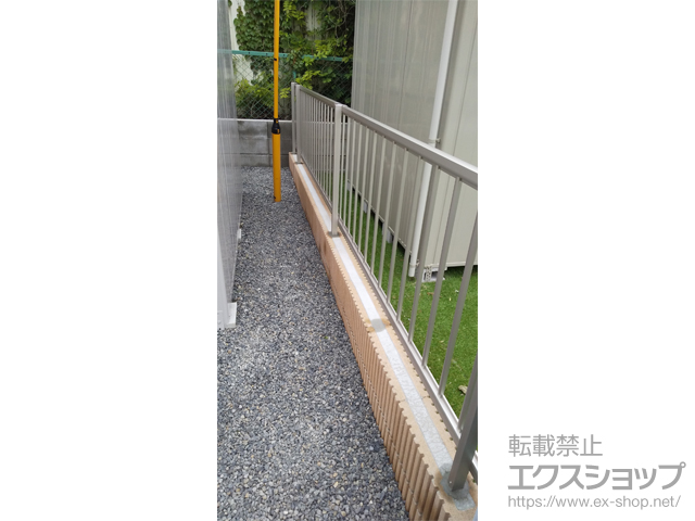栃木県那須塩原市ののフェンス・柵 ミエッタフェンス 防犯たて格子タイプ 自由柱施工 施工例