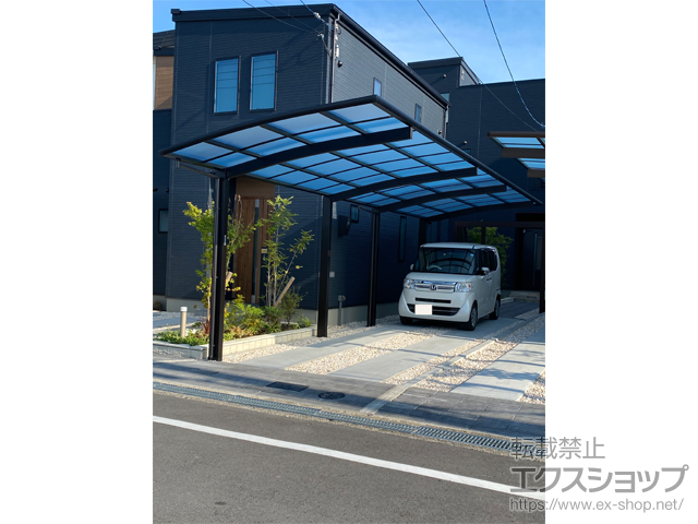 大阪府八尾市ののカーポート レイナポートグラン 縦連棟　積雪〜20cm対応 施工例