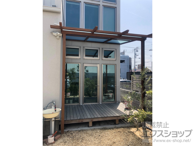 愛媛県西条市ののテラス屋根 サザンテラス (パーゴラ仕様) テラスタイプ 単体　積雪〜20cm対応 施工例