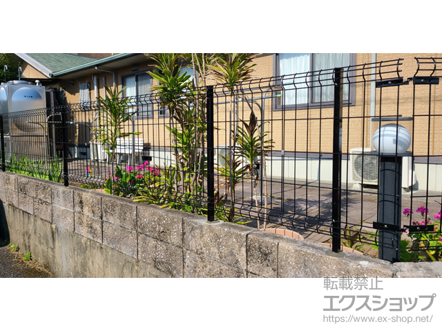 鹿児島県枕崎市ののフェンス・柵 イーネットフェンス 3F型 自由柱施工 施工例