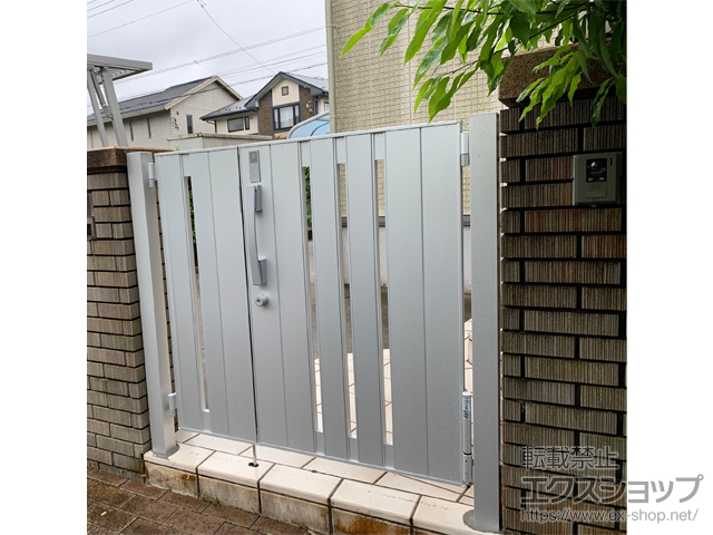 千葉県佐倉市のの門扉 開き門扉AB  TS2型 親子開き　柱使用*CAZAS+ 施工例