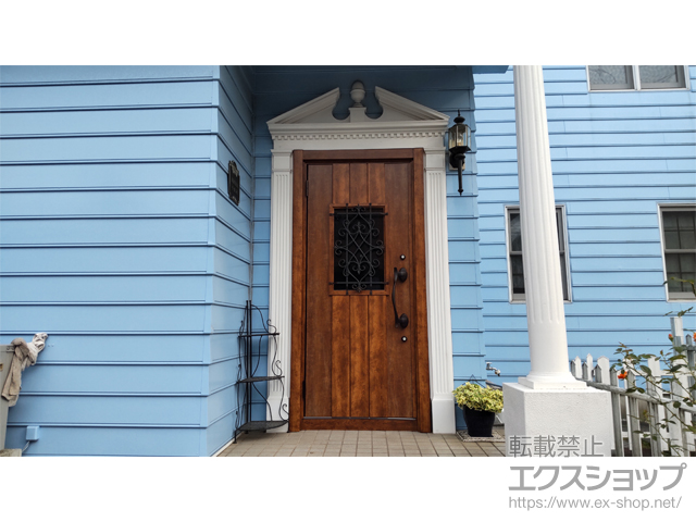 埼玉県北葛飾郡松伏町のLIXIL リクシル（トステム）の玄関ドア リシェント玄関ドア3 断熱K2仕様 片開き仕様(ランマ無)外観左吊元 D41型 ※手動仕様 施工例
