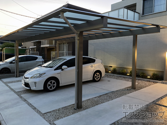愛知県名古屋市ののカーポート スカイリード 両側支持 柱間口方向移動（2本） 積雪〜20cm対応 施工例