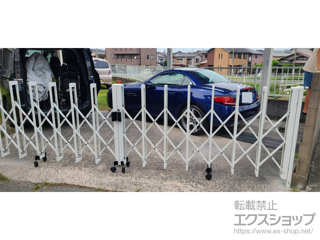 福岡県北九州市ののカーゲート トリップゲートII 1型 シンプル ノンレール 両開き 46W(23S+23M) 施工例
