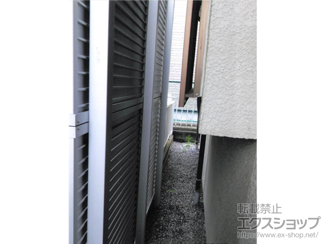 埼玉県春日部市ののフェンス・柵 フェンスAB YM2型 横目隠し2 アルミ多段柱仕様（パネル2段） 施工例