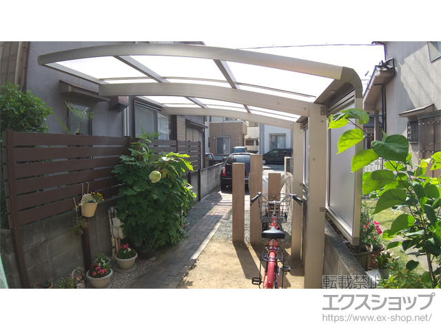 兵庫県高砂市ののサイクルポート・駐輪場 レイナポートグランミニ 積雪〜20cm対応＋サイドパネル 施工例