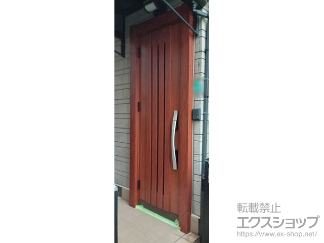 東京都江戸川区のLIXIL リクシル（トステム）の玄関ドア リシェント玄関ドア3 断熱K4仕様 片開き仕様(ランマ無)外観左吊元 M27型 施工例