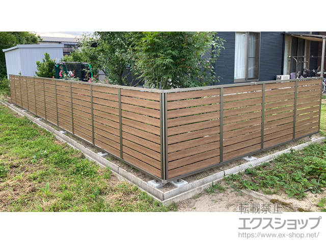 山形県酒田市ののフェンス・柵 モクハイフェンス フリーポールタイプ 施工例