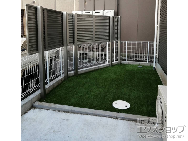 神奈川県平塚市ののフェンス・柵 イーネットフェンス 3F型　自由柱施工 施工例