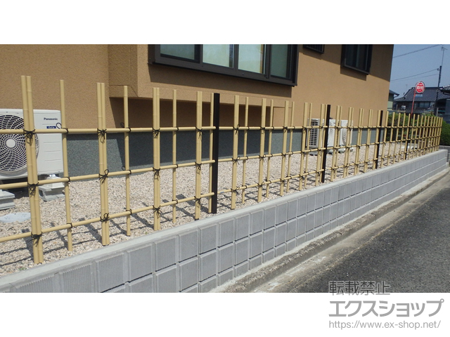佐賀県三養基郡みやき町ののフェンス・柵 シンプルユニット 四ツ目垣 黄竹 施工例