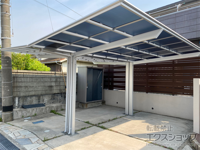 千葉県浦安市ののカーポート フーゴF Y合掌 積雪〜20cm対応 台風補償付 施工例