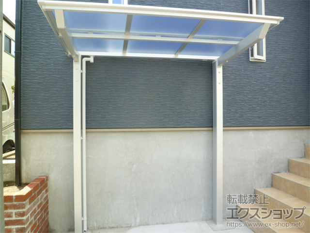 神奈川県藤沢市ののバルコニー・ベランダ屋根、テラス屋根 フーゴF 独立テラスタイプ 単体 積雪〜20cm対応 施工例