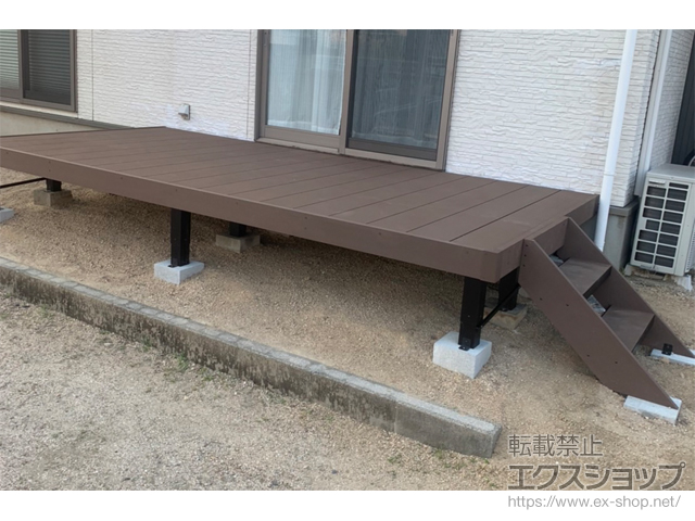 岡山県岡山市ののウッドデッキ リウッドデッキ 200＋リウッドステップ5型　Sタイプ（2段） 施工例