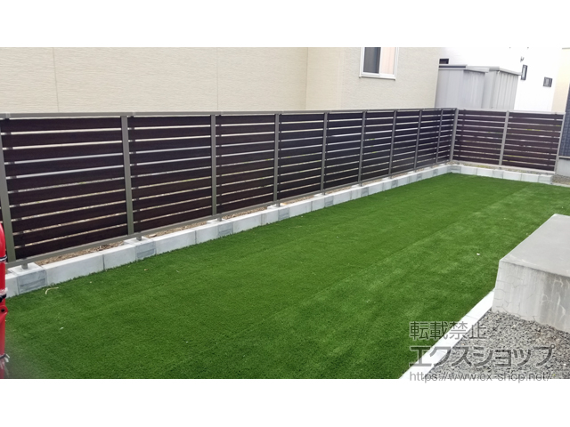 北海道札幌市ののフェンス・柵 モクハイフェンス 木調カラー フリーポールタイプ 施工例