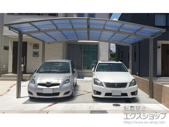 兵庫県姫路市のLIXIL(リクシル)のカーポート ネスカR (ラウンドスタイル) ワイド 積雪～20cm対応 施工例