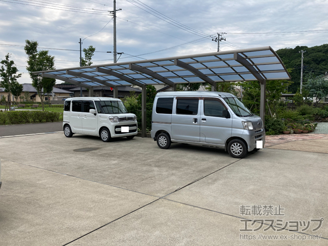 宮城県亘理郡山元町ののカーポート フーゴR(ラウンドスタイル) 縦連棟 積雪〜50cm対応 施工例