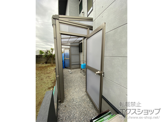 埼玉県越谷市ののストックヤード スピーネストックヤードF型 パネルタイプ ヤード仕様（両側ドア） 積雪〜20ｃｍ対応 施工例