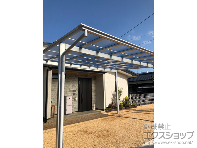 山口県宇部市ののカーポート ソリッドポート ワイド 積雪〜20cm対応 施工例