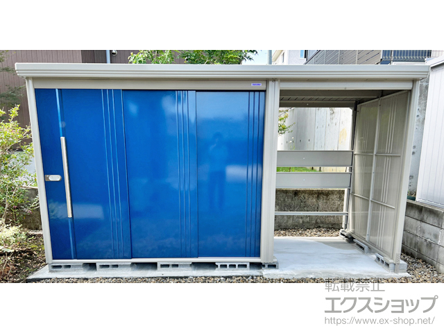 埼玉県比企郡滑川町のの物置・屋外倉庫 Mr.ストックマン プラスアルファ 一般型 4047×1590×2110（物置幅2,532mm） TP-4015-DB 施工例