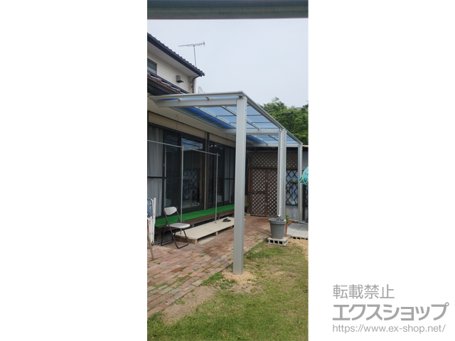 広島県江田島市ののテラス屋根 フーゴF 独立テラスタイプ 連棟 積雪〜20cm対応 施工例
