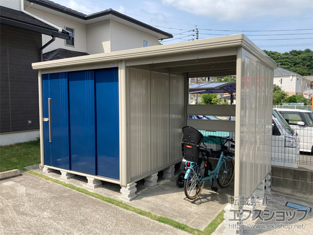 福岡県中間市のの物置・屋外倉庫 Mr.ストックマン プラスアルファ 一般型 結露減少型 4047×2290×2110（扉側幅2200） TP-Z40R22-D 施工例