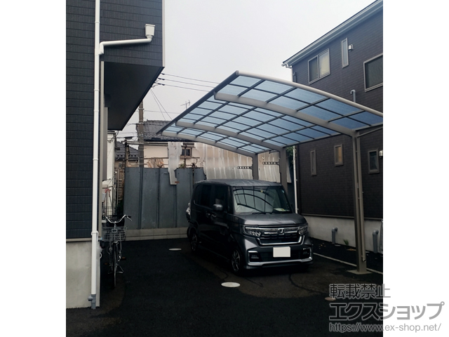 東京都東久留米市ののカーポート ネスカR (ラウンドスタイル) 延長 積雪〜20cm対応 施工例