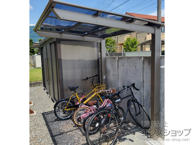 山梨県甲府市ののサイクルポート・駐輪場 ネスカFミニ (フラットスタイル) 積雪〜20cm対応 施工例