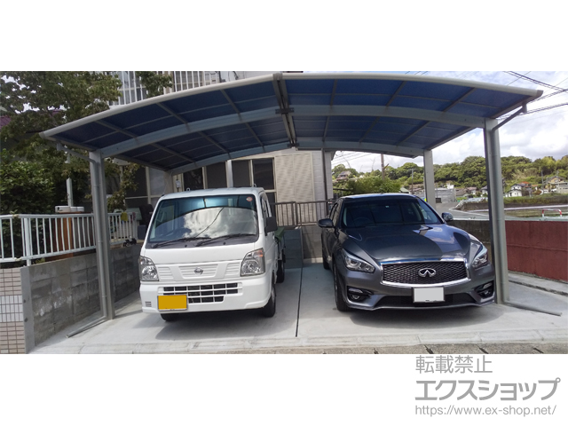 熊本県熊本市ののカーポート プレシオスポート M合掌 積雪〜20cm対応 施工例