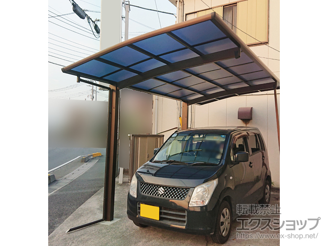 埼玉県八潮市ののカーポート プレシオスポート 積雪〜20cm対応+着脱式サポート柱 施工例