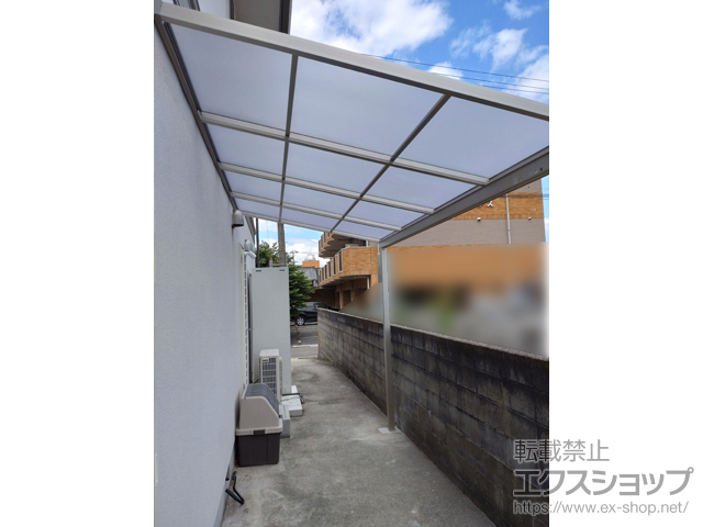 愛媛県西条市ののテラス屋根 ソラリア F型 テラスタイプ 単体 積雪〜20cm対応 施工例