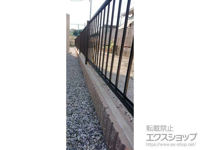 静岡県磐田市ののフェンス・柵 ミエッタフェンス 防犯たて格子タイプ 自由柱施工 施工例