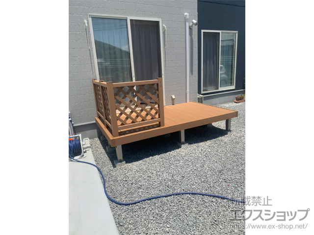 長崎県諫早市ののウッドデッキ マージウッドデッキ＋ラティスデッキフェンス 施工例