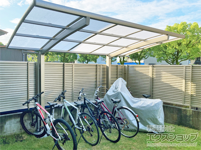 宮崎県宮崎市ののサイクルポート・駐輪場 フーゴRミニ (ラウンドスタイル) 積雪〜20cm対応 施工例