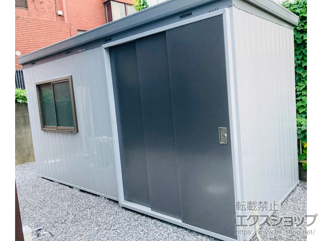 千葉県佐倉市のの物置・屋外倉庫 断熱物置 ネクスタプラス 扉タイプ 多雪地型 4420×1790×2375（NXP-81HT） NXP-81HT-PG+ガラス窓 施工例