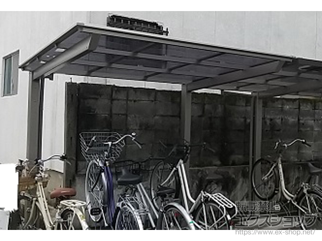 三重県津市ののサイクルポート・駐輪場 ネスカFミニ (フラットスタイル) 積雪〜20cm対応 施工例