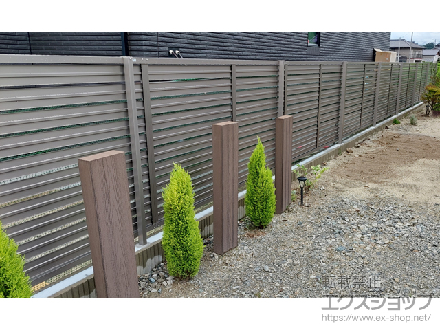 長野県飯田市ののフェンス・柵 モクハイフェンス フリーポールタイプ 施工例